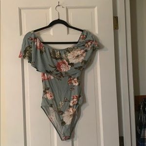 Floral off the shoulder bodysuit